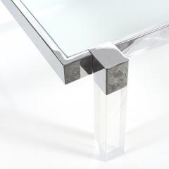 Charles Hollis Jones Charles Hollis Jones Box Line Coffee Table in Lucite and Polished Nickel - 301407