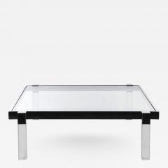 Charles Hollis Jones Charles Hollis Jones Box Line Coffee Table in Lucite and Polished Nickel - 301851