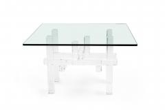 Charles Hollis Jones Charles Hollis Jones Contemporary American Clear Lucite Dining Table Base - 4272602