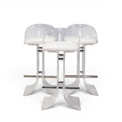 Charles Hollis Jones Charles Hollis Jones Hill Manufacturing Mid Century Lucite Barstool Set of 3 - 4702011