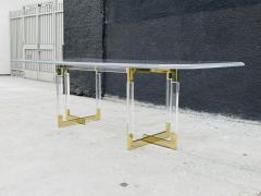 Charles Hollis Jones Charles Hollis Jones Lucite Brass Dining Table from the Metric Collection - 3148959