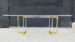 Charles Hollis Jones Charles Hollis Jones Lucite Brass Dining Table from the Metric Collection - 3148960