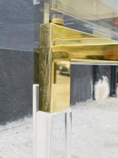 Charles Hollis Jones Charles Hollis Jones Lucite Brass Dining Table from the Metric Collection - 3148961