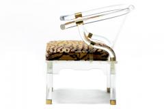 Charles Hollis Jones Charles Hollis Jones Lucite Chinese Ming Chair with Italian Silk Tiger Velvet - 2435770