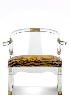 Charles Hollis Jones Charles Hollis Jones Lucite Chinese Ming Chair with Italian Silk Tiger Velvet - 2435773