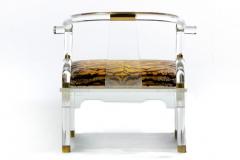 Charles Hollis Jones Charles Hollis Jones Lucite Chinese Ming Chair with Italian Silk Tiger Velvet - 2435776