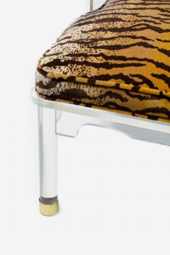 Charles Hollis Jones Charles Hollis Jones Lucite Chinese Ming Chair with Italian Silk Tiger Velvet - 2435783