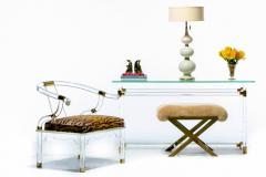 Charles Hollis Jones Charles Hollis Jones Lucite Chinese Ming Chair with Italian Silk Tiger Velvet - 2435784