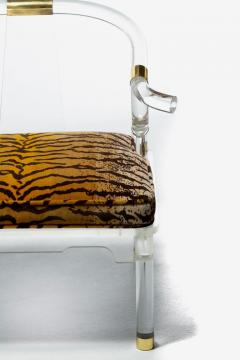 Charles Hollis Jones Charles Hollis Jones Lucite Chinese Ming Chair with Italian Silk Tiger Velvet - 2435785