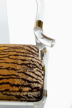 Charles Hollis Jones Charles Hollis Jones Lucite Chinese Ming Chair with Italian Silk Tiger Velvet - 2435788