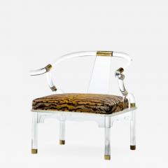Charles Hollis Jones Charles Hollis Jones Lucite Chinese Ming Chair with Italian Silk Tiger Velvet - 2440394