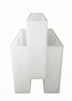 Charles Hollis Jones Charles Hollis Jones Magazine Holder in Nickel and Frosted Lucite Signed - 338014