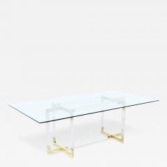 Charles Hollis Jones Charles Hollis Jones Metric Lucite Brass Dining Table - 3242542