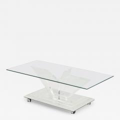 Charles Hollis Jones Charles Hollis Jones Mirrored Bottom Lucite and Glass Cocktail Table - 4279178