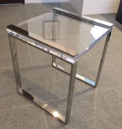 Charles Hollis Jones Charles Hollis Jones Side Tables in Lucite and Polished Nickel from the Box Line - 313109