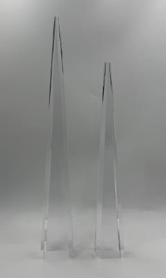 Charles Hollis Jones Charles Hollis Jones Signed Lucite Obelisk Sculptures Pair 1974 - 4711689
