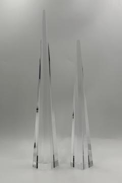 Charles Hollis Jones Charles Hollis Jones Signed Lucite Obelisk Sculptures Pair 1974 - 4711690