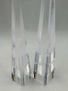 Charles Hollis Jones Charles Hollis Jones Signed Lucite Obelisk Sculptures Pair 1974 - 4711694