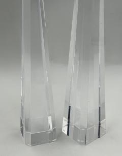 Charles Hollis Jones Charles Hollis Jones Signed Lucite Obelisk Sculptures Pair 1974 - 4711696