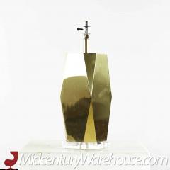 Charles Hollis Jones Charles Hollis Jones Style Mid Century Brass and Lucite Table Lamps Pair - 3695400