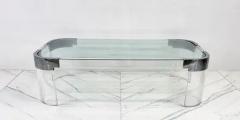 Charles Hollis Jones Charles Hollis Jones Waterfall Coffee Table in Acrylic Chrome 1960s - 3176388