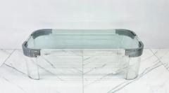 Charles Hollis Jones Charles Hollis Jones Waterfall Coffee Table in Acrylic Chrome 1960s - 3176389