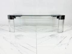 Charles Hollis Jones Charles Hollis Jones Waterfall Coffee Table in Acrylic Chrome 1960s - 3176390