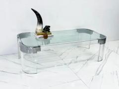 Charles Hollis Jones Charles Hollis Jones Waterfall Coffee Table in Acrylic Chrome 1960s - 3176403