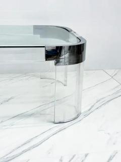 Charles Hollis Jones Charles Hollis Jones Waterfall Coffee Table in Acrylic Chrome 1960s - 3176445