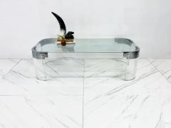 Charles Hollis Jones Charles Hollis Jones Waterfall Coffee Table in Acrylic Chrome 1960s - 3176496