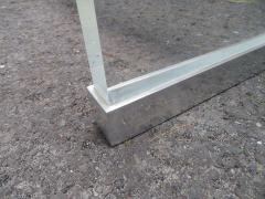 Charles Hollis Jones Chunky Thick Lucite Aluminium Dining Room Table Desk Mid Century Modern - 1544296
