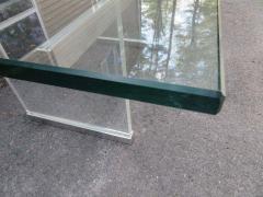 Charles Hollis Jones Chunky Thick Lucite Aluminium Dining Room Table Desk Mid Century Modern - 1544297