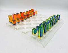Charles Hollis Jones Colorful Lucite Chess Set by Charles Hollis Jones USA circa 1960s - 4220330