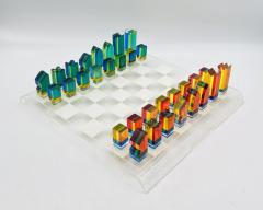 Charles Hollis Jones Colorful Lucite Chess Set by Charles Hollis Jones USA circa 1960s - 4220333