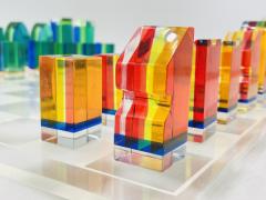 Charles Hollis Jones Colorful Lucite Chess Set by Charles Hollis Jones USA circa 1960s - 4220335