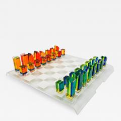 Charles Hollis Jones Colorful Lucite Chess Set by Charles Hollis Jones USA circa 1960s - 4221943