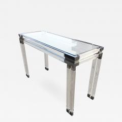 Charles Hollis Jones Console Table in Lucite and Polished Nickel by Charles Hollis Jones - 316864