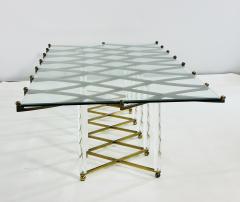 Charles Hollis Jones Custom Charles Hollis Jones Treillage Coffee Table in Brass and Lucite - 4009696