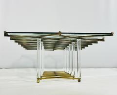 Charles Hollis Jones Custom Charles Hollis Jones Treillage Coffee Table in Brass and Lucite - 4009698