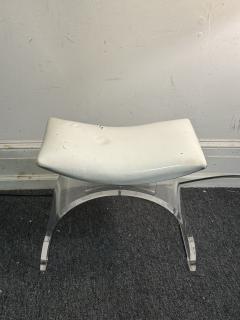 Charles Hollis Jones EXCEPTIONAL SCULPTURAL ARCHED CURVED SEAT LUCITE VANITY STOOL - 4276238