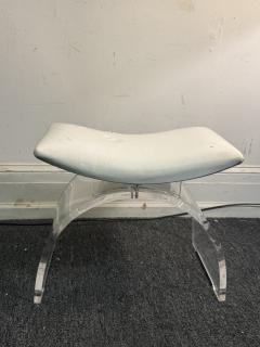Charles Hollis Jones EXCEPTIONAL SCULPTURAL ARCHED CURVED SEAT LUCITE VANITY STOOL - 4276243