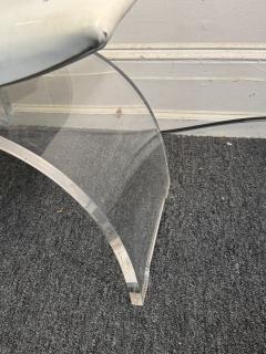 Charles Hollis Jones EXCEPTIONAL SCULPTURAL ARCHED CURVED SEAT LUCITE VANITY STOOL - 4276245