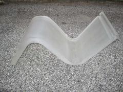 Charles Hollis Jones Fantastically Simple Frosted Lucite Wave Coffee Table Mid century Modern - 1749483