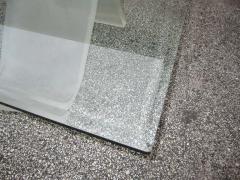 Charles Hollis Jones Fantastically Simple Frosted Lucite Wave Coffee Table Mid century Modern - 1749486