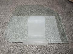 Charles Hollis Jones Fantastically Simple Frosted Lucite Wave Coffee Table Mid century Modern - 1749488
