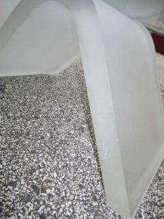 Charles Hollis Jones Fantastically Simple Frosted Lucite Wave Coffee Table Mid century Modern - 1749489