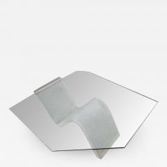 Charles Hollis Jones Fantastically Simple Frosted Lucite Wave Coffee Table Mid century Modern - 1752292