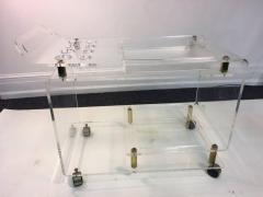 Charles Hollis Jones LUCITE AND BRASS BAR CART IN THE MANNER OF CHARLES HOLLIS JONES - 864574