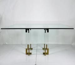 Charles Hollis Jones Lucite Brass Dining Table by Charles Hollis Jones USA 1960s - 3159744
