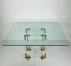 Charles Hollis Jones Lucite Brass Dining Table by Charles Hollis Jones USA 1960s - 3159745